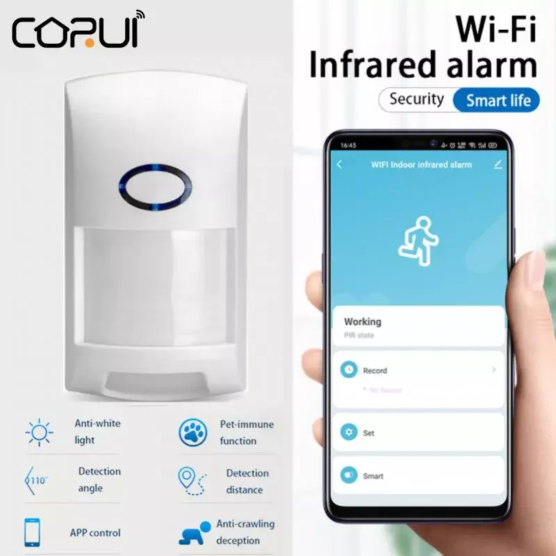 

NEW inteligentne WiFi czujnik PIR Alarm z czujnikiem ruchu inteligentne bezpieczeństwo w domu detektory podczerwieni kompatybil