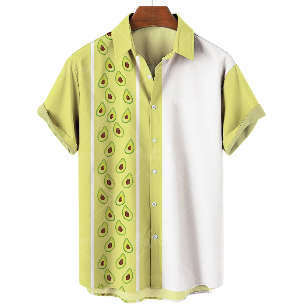 

Men's shirt new Hawaii 2022, single button shirt, versatile shirt, printed short-sleeved shirt,