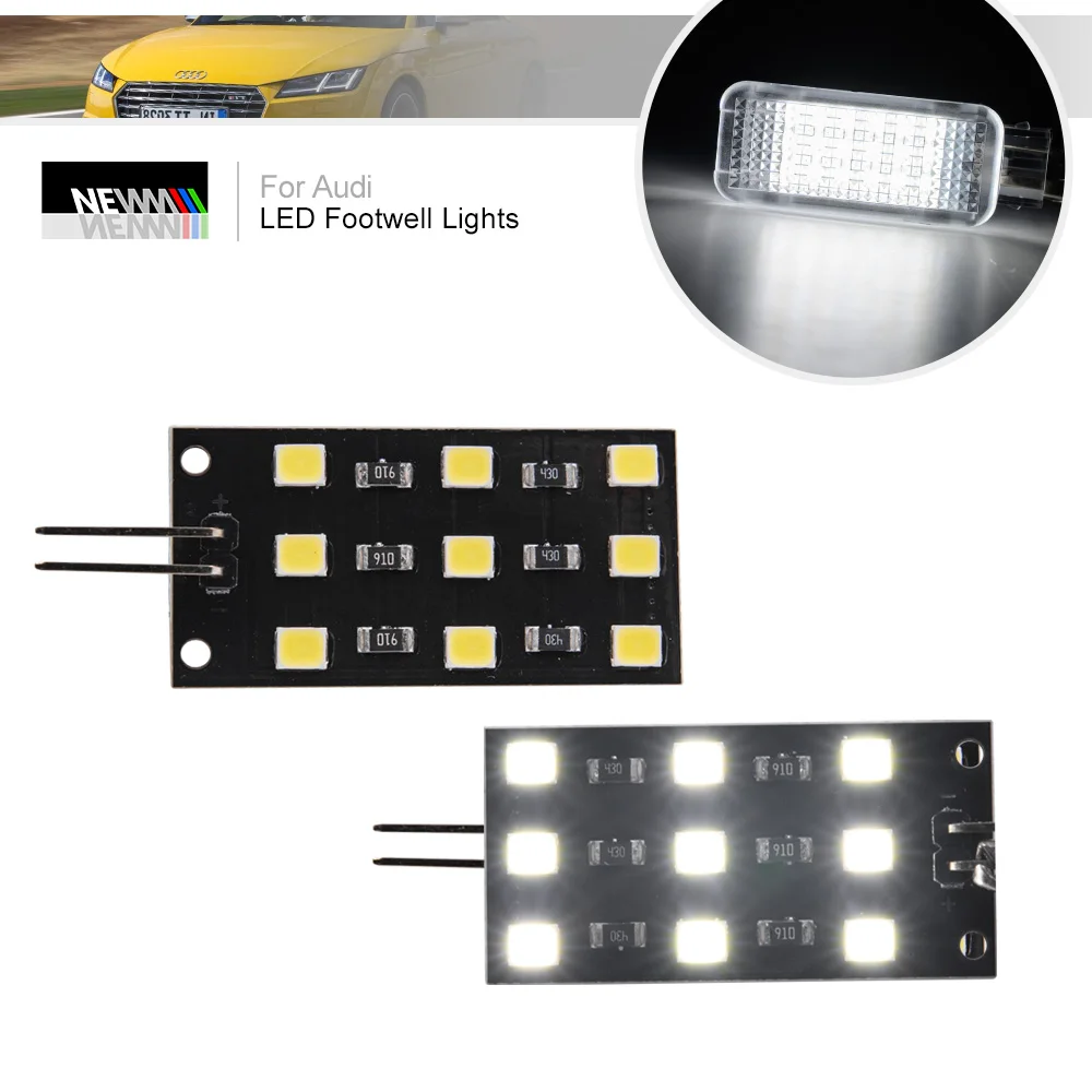 

LED Module PCB Interior Footwell Trunk Lights for Audi TT/TTS/TTRS RS5 RS6 RS7 Canbus White Red Blue Car Courtesy Luggage Lamps