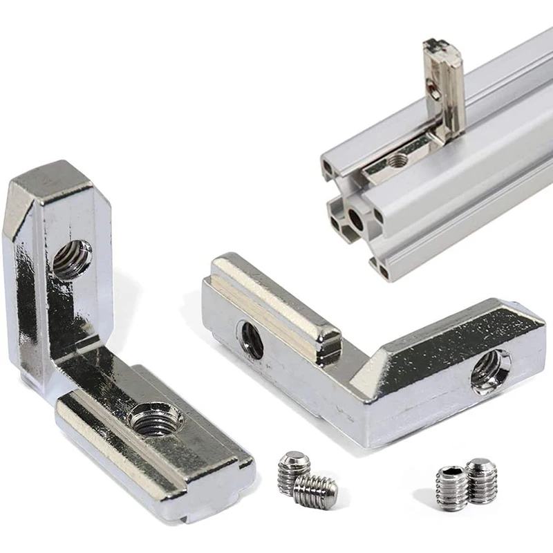 20Pcs T Slot L-Shape Interior Inside Corner Connector Joint Bracket for Aluminum Extrusion Profile 2020 Series 6mm