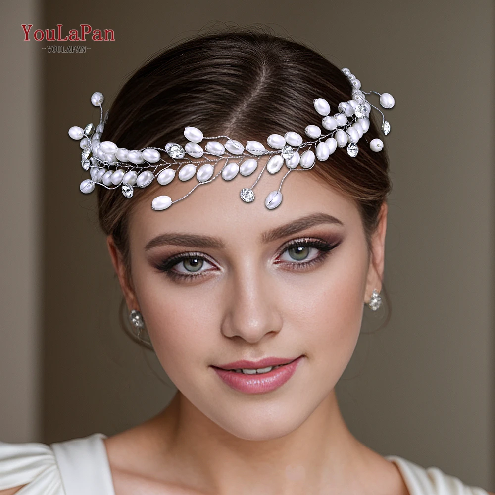 Элегантная Жемчужная Повязка для волос YouLaPan серебряного цвета свадебные