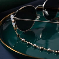 black pearl sunglasses chain fashion gold color bead chain for glasses mask straps sunglasses lanyard women jewelry accessories