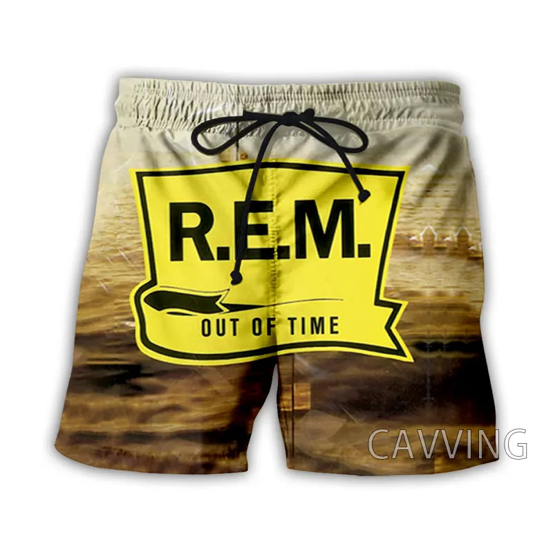 

CAVVING 3D Printed R.E.M. Band Summer Beach Shorts Streetwear Quick Dry Casual Shorts Sweat Shorts for Women/men