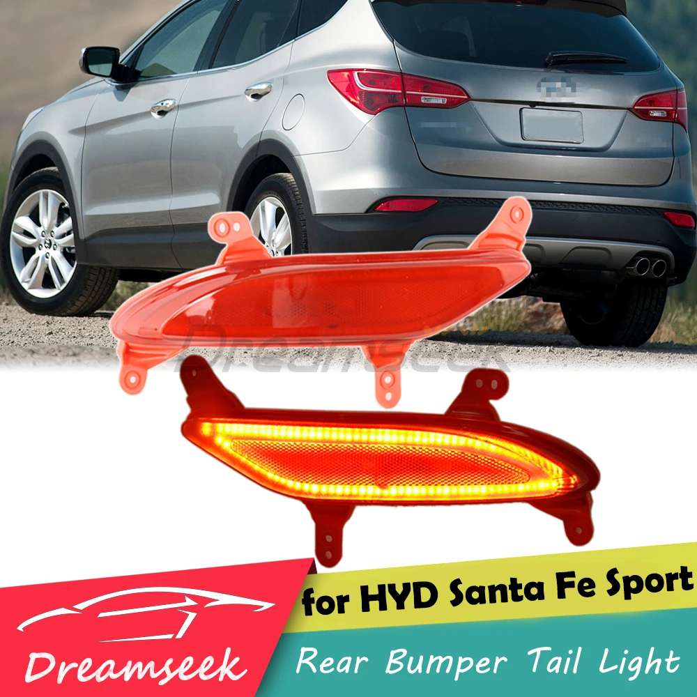 

2 шт. светодиодный отражатель заднего бампера для Hyundai Santa Fe Sport 2013 2014 2015 2016 противотуманная фара задний фонарь левый + правый