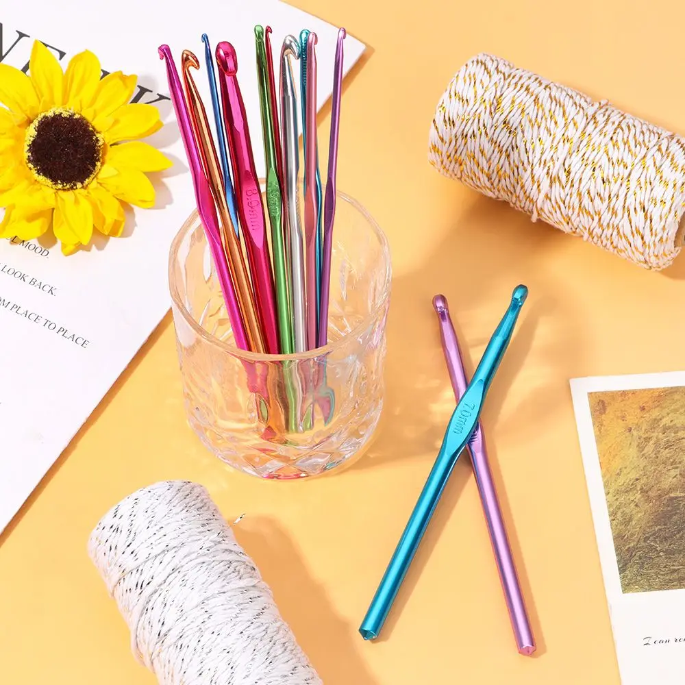 Красочные алюминиевые аксессуары для шитья спицы вязания