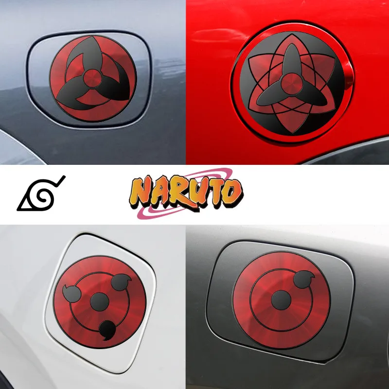 Naruto Writing Wheel Eye Car Stickers Gas Tank Cover Decoration Waterproof Includes Stickers Uchiha Sasuke Children's Toys Gifts