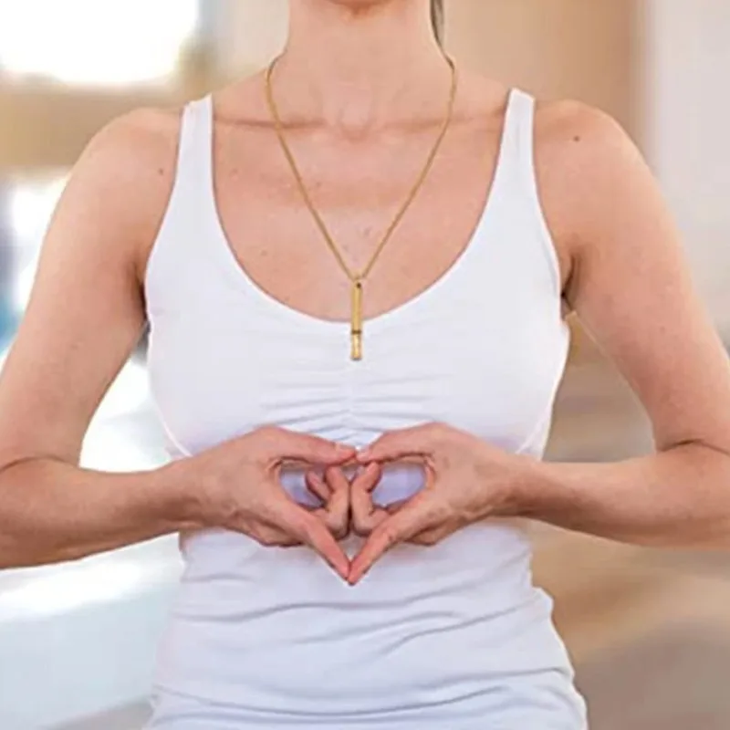 Ожерелье из нержавеющей стали для осознанного дыхания женщин и мужчин кулон