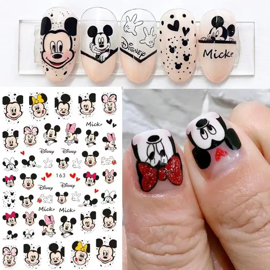 

1 упаковка, новые 3D липкие наклейки для дизайна ногтей с Микки Маусом, принцессы Диснея, Studlu, наклейки для дизайна ногтей с героями мультфильмов, детали дизайна ногтей, дизайн ногтей