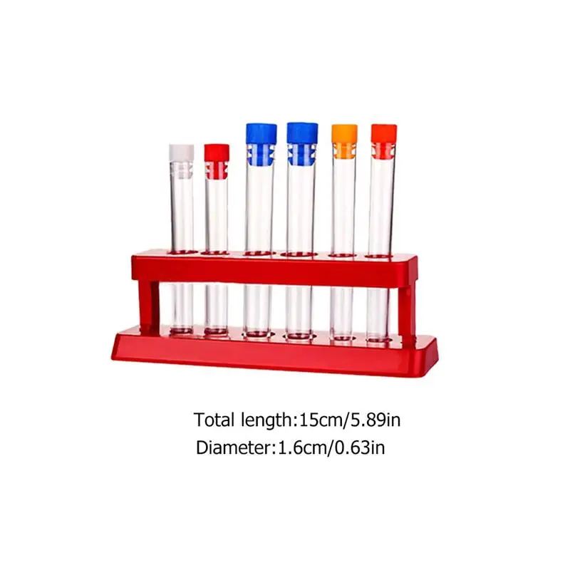 

2 Set Plastic Test Tubes with Storage Rack Scientific Experiment Accessories