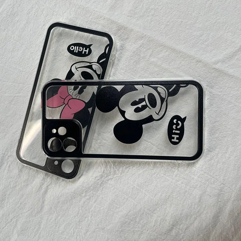 

Cartoon Anime Mickey Mouse Minnie Cute figure Silicone Phone Case for iPhone 11 12 13 Pro Max X XS XR 7 8 Plus Frosted Sof Cover