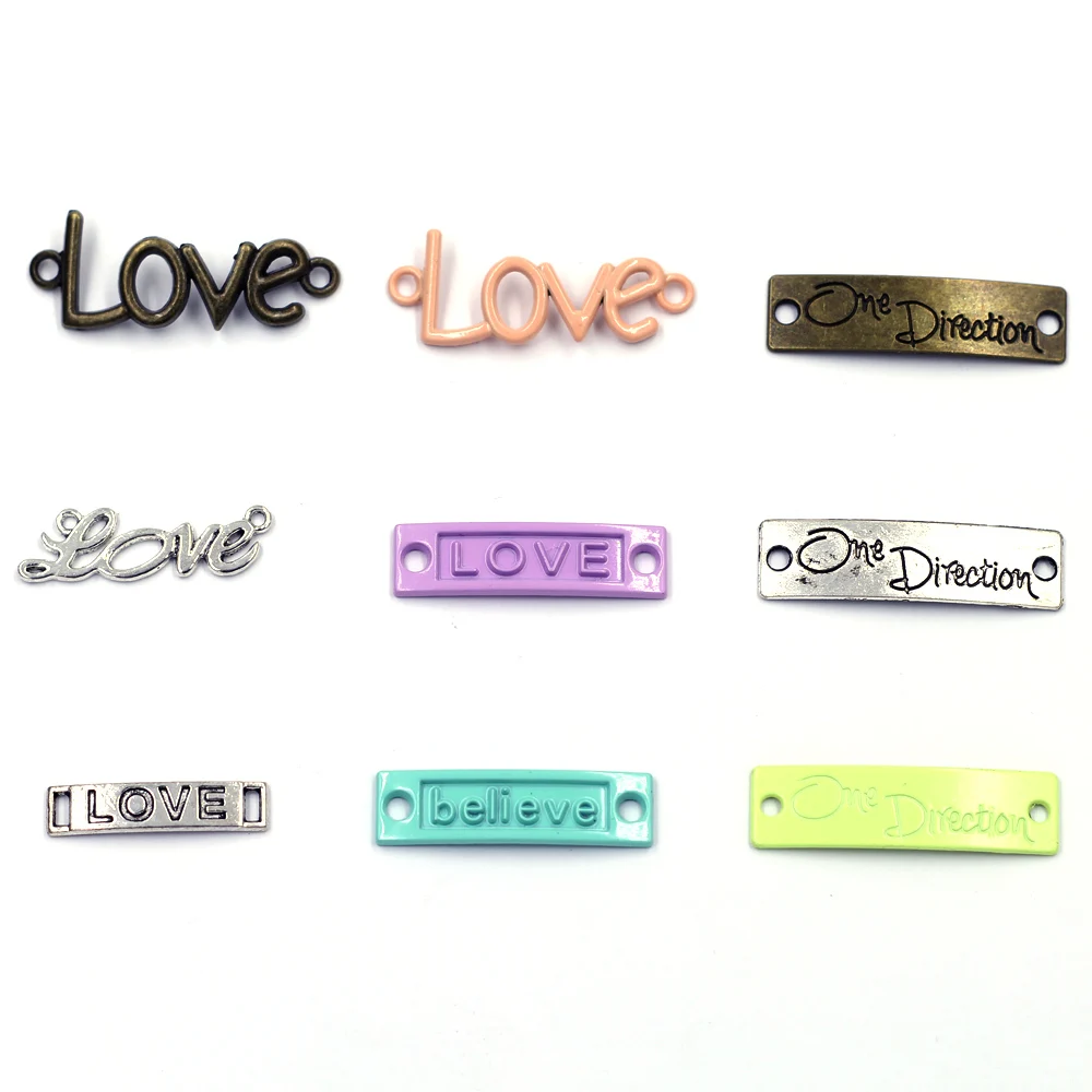 

10PCS Mixed Random Charm Connectors LOVE Multicolor DIY Jewelry Crafts Bracelet Necklace Accessories Kids Handmade Materials