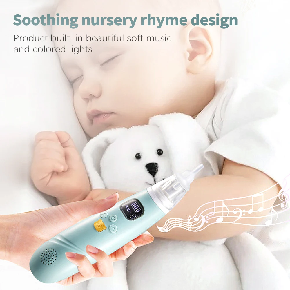 Baby Nasal Aspirator Toddler Electric Nose Aspirator Automatic Nose Cleaner Adjustable Suction Music and Light Soothing Function images - 6