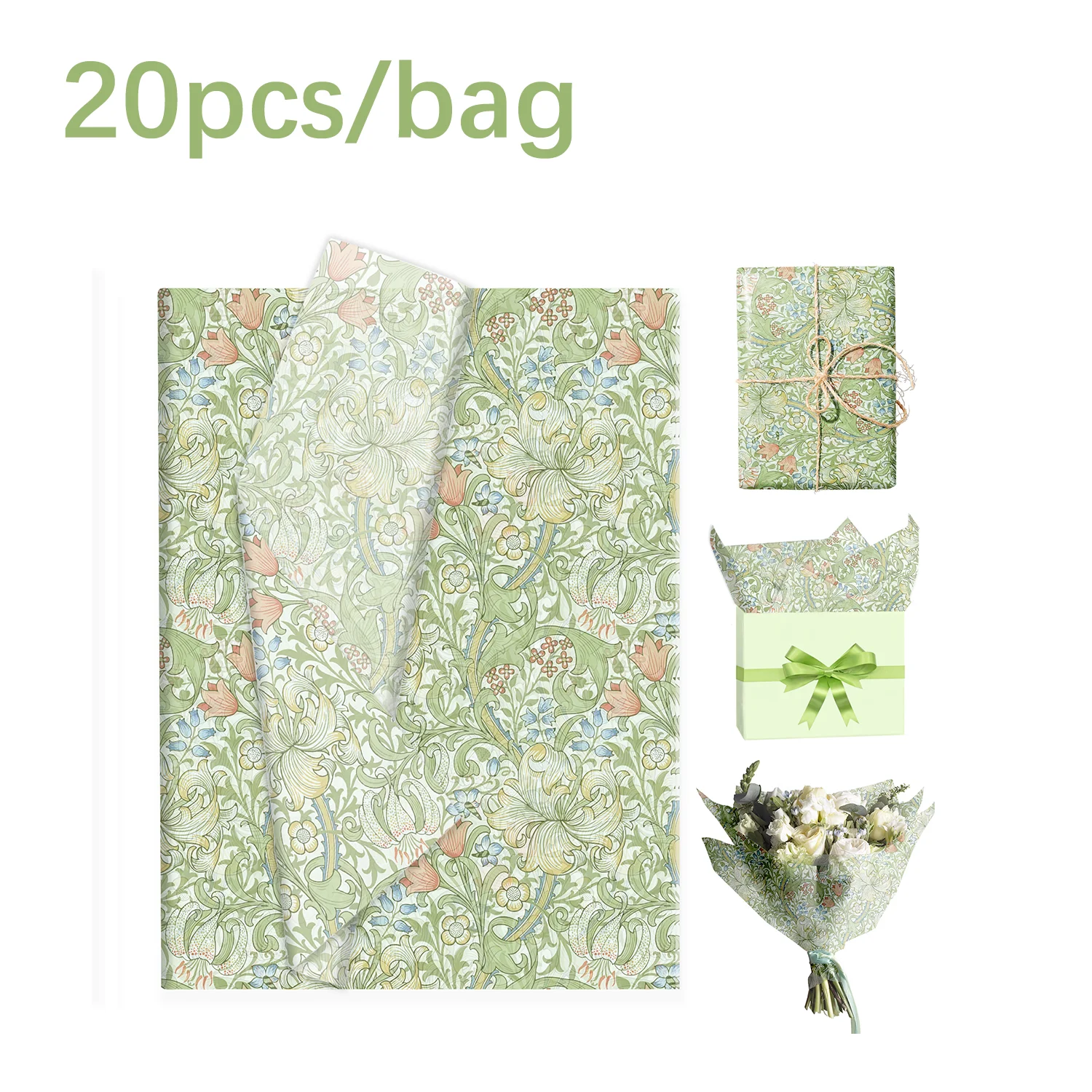 

Бумага для обертывания с цветочным принтом