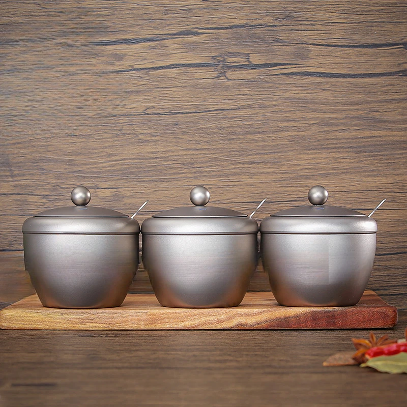 Котелок для приправ из чистого титана портативная коробка кухонный бытовой