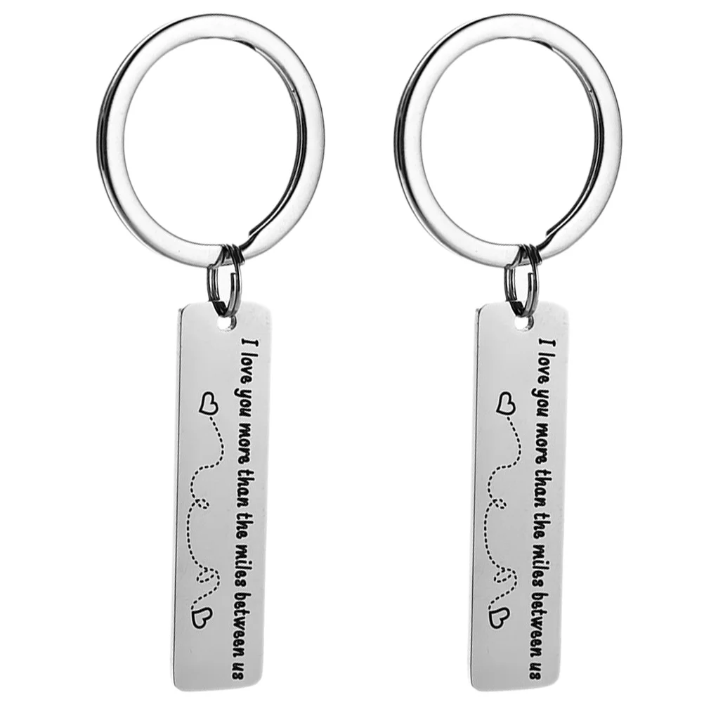 

Key Keychain Gift Chains Pendant Couple Charm Going Stainless Ring Travel I You Love Relationship Distance Metal Steel Practical