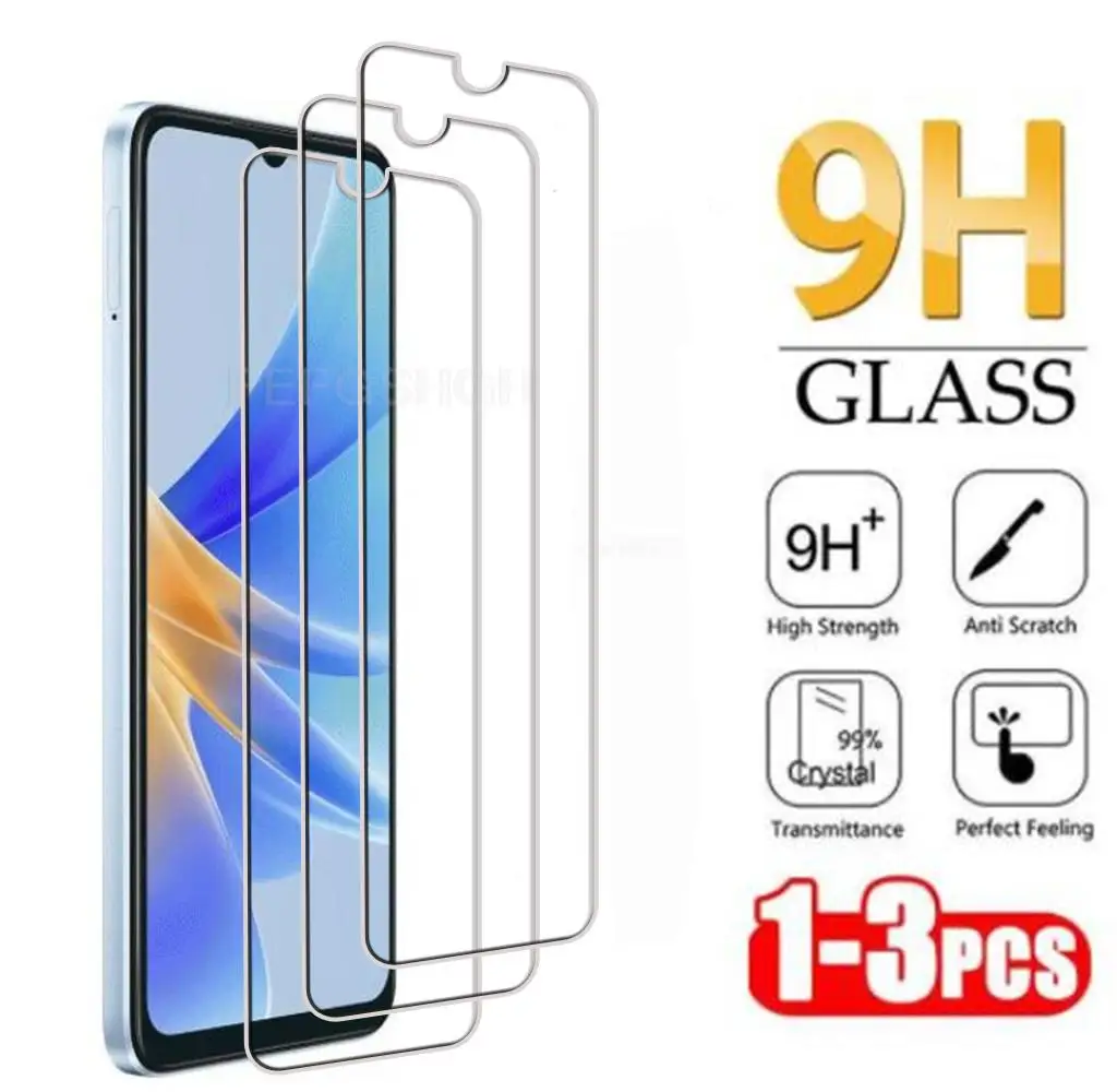 

HD Original Protection Tempered Glass For OPPO A17 6.56" OPPOA17 A17K CPH2477 CPH2471 Screen Protective Protector Cover Film