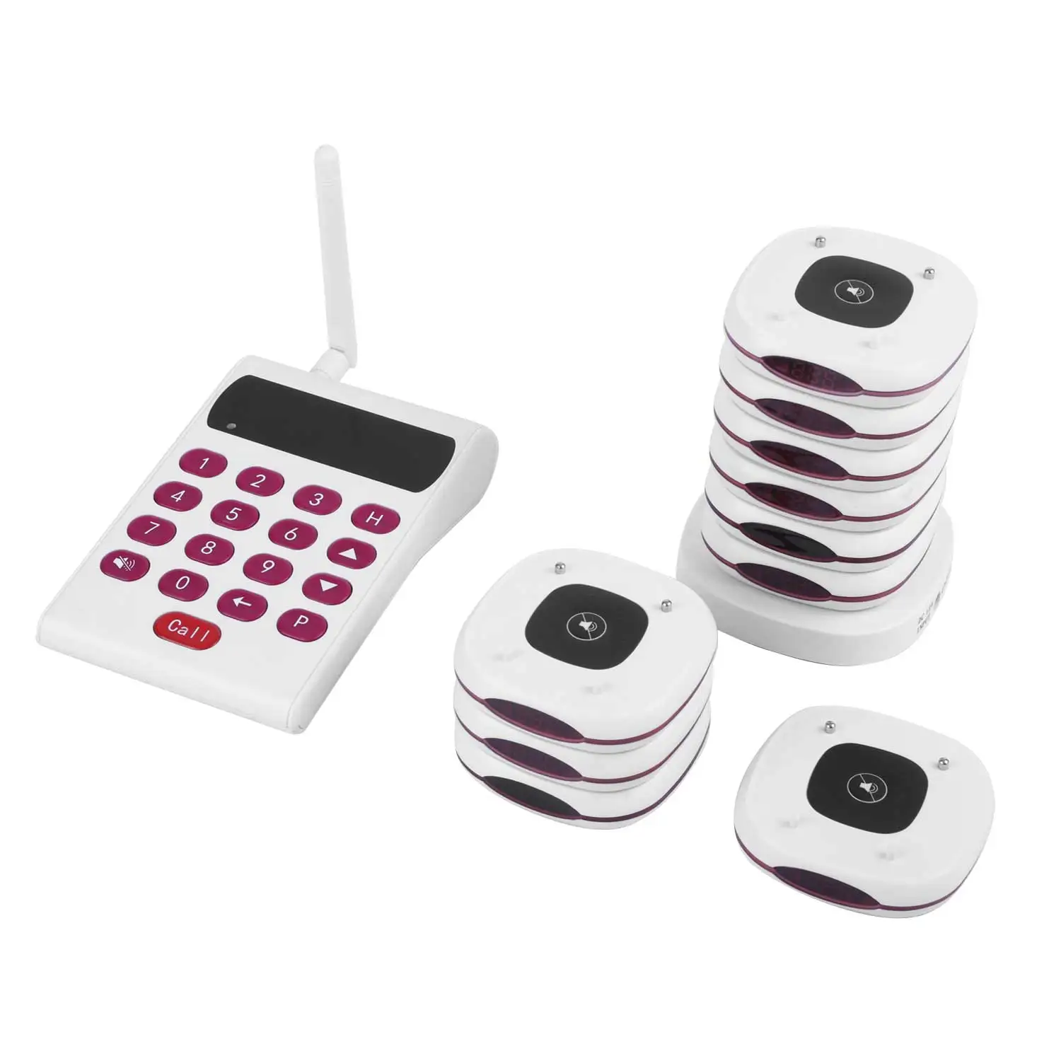 

10 Pagers for Coffee Shop Wireless Service Calling System 433MHZ RF Social Distancing Buzzer pagers for restaurants