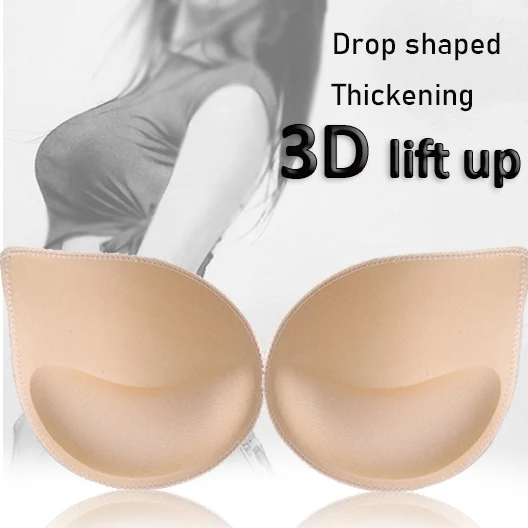 3D Push Up Sponge Bra Pads for Bikini Women Underwear Small breast Lift Plasticity Padded Bra Lining Swimsuit Bra Inserts