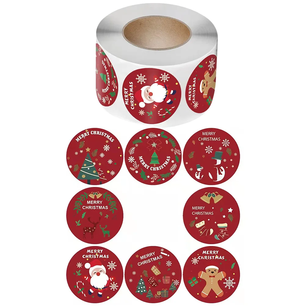 

4 Rolls Christmas Stickers Party Sealing Gift Decor Wrapping Toy Decorative Thank You Box Xmas