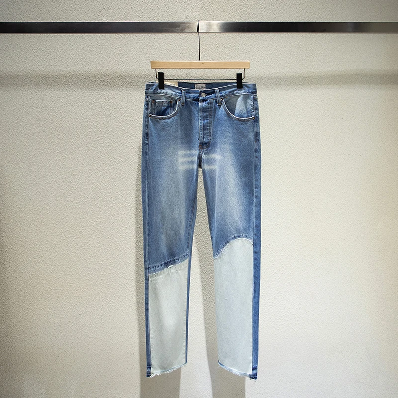 DEPTHigh Quality Mens Jeans  DEP Vintage Handmade Remade JeansGll Stitching Washed and Worn Men Straight Jeans