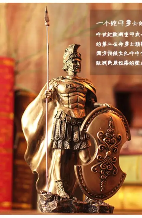 

Medieval knight armor model a retro-Roman warrior in armor men's figure Sculpture statue high-grade decoration products