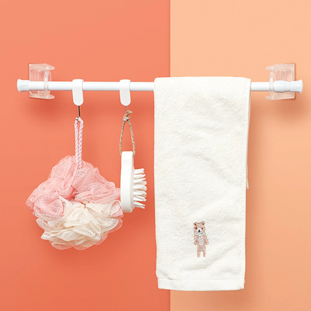 

Rotatable Curtain Rod Bracket Hole-free Shower Curtain Rod Holder Ring Telescopic Rod Hanger Corner Pole Ring For Bathroom