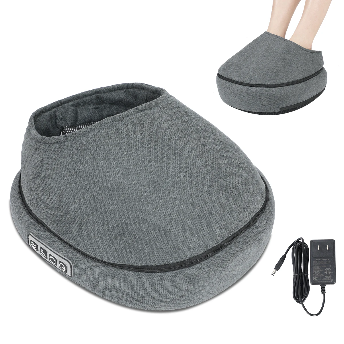 

Foot Massager 9 Intensity Levels Constant Temperature Hot Compress Simulate Real Kneading Pain Relief with Removable Foot Cover