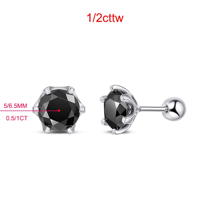 Женские серьги MIWEEN 0 5/1CT из серебра пробы с черным камнем
