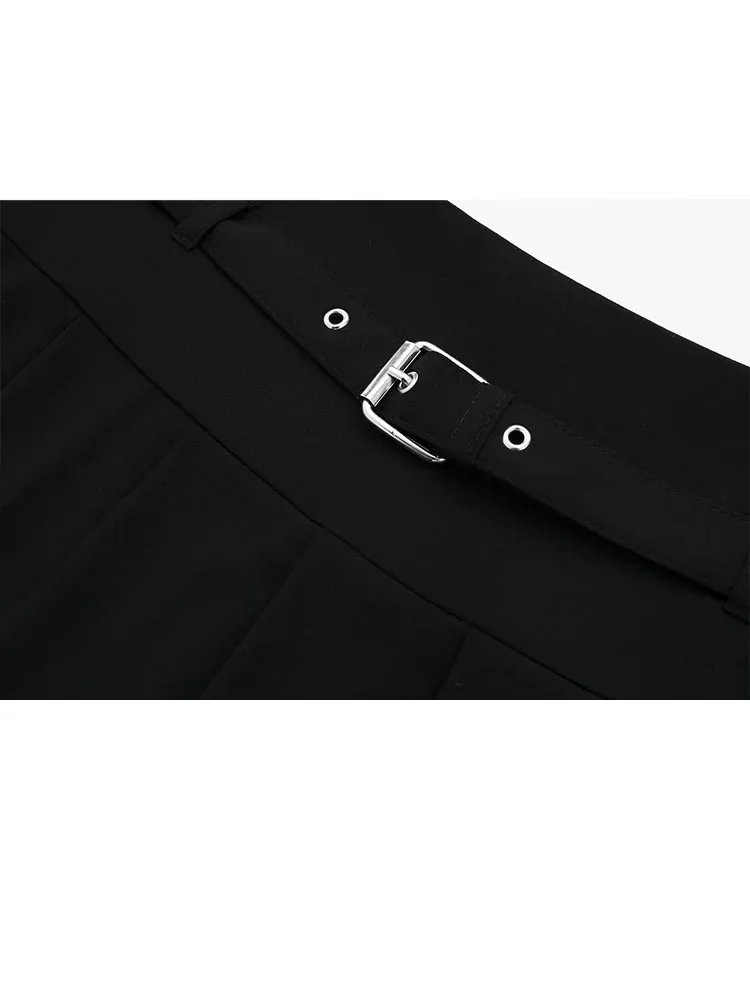 Летняя плиссированная мини-юбка HH TRAF женская модная однотонная повседневная