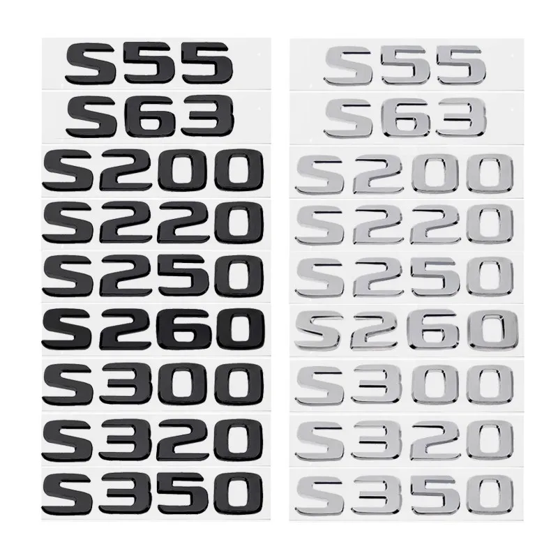 

Rear Trunk Decorative Emblem Logo Sticker For Mercedes Benz W220 W221 S55 S63 S65 S600 S400 S350 S430 S550 S320 S420 S500 Letter