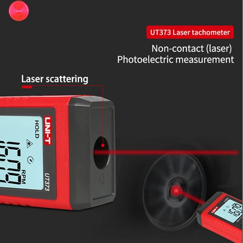 UNI-T UT373 Цифровой тахометр скорости, лазерный бесконтактный тахометр в минуту, 99999 отсчетов, мини-метр оборотов, подсветка