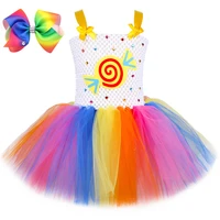 sweet candy lollipop girls kids tutu dress sweet rainbow birthday dress candy land children tutu costume pageant princess gown