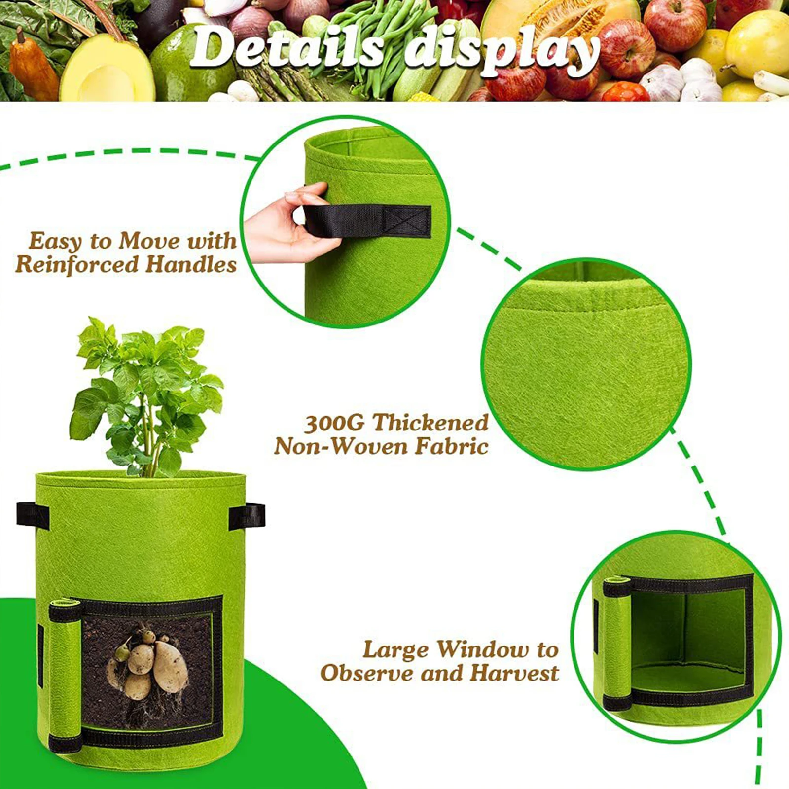 Мешок для посадки арахиса и томатов садовый инструмент ткани с окошком овощей