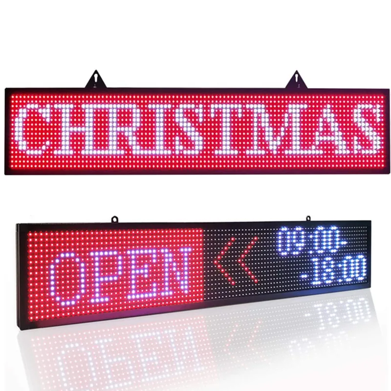 

P10 Outdoor LED Sign Rolling Information Text Store Window Sign Custom-mad Board Programmable Led Scrolling Display (1000x200mm)