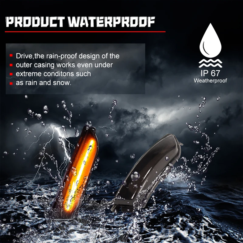 Динамические последовательные янтарные светодиодные указатели поворота на