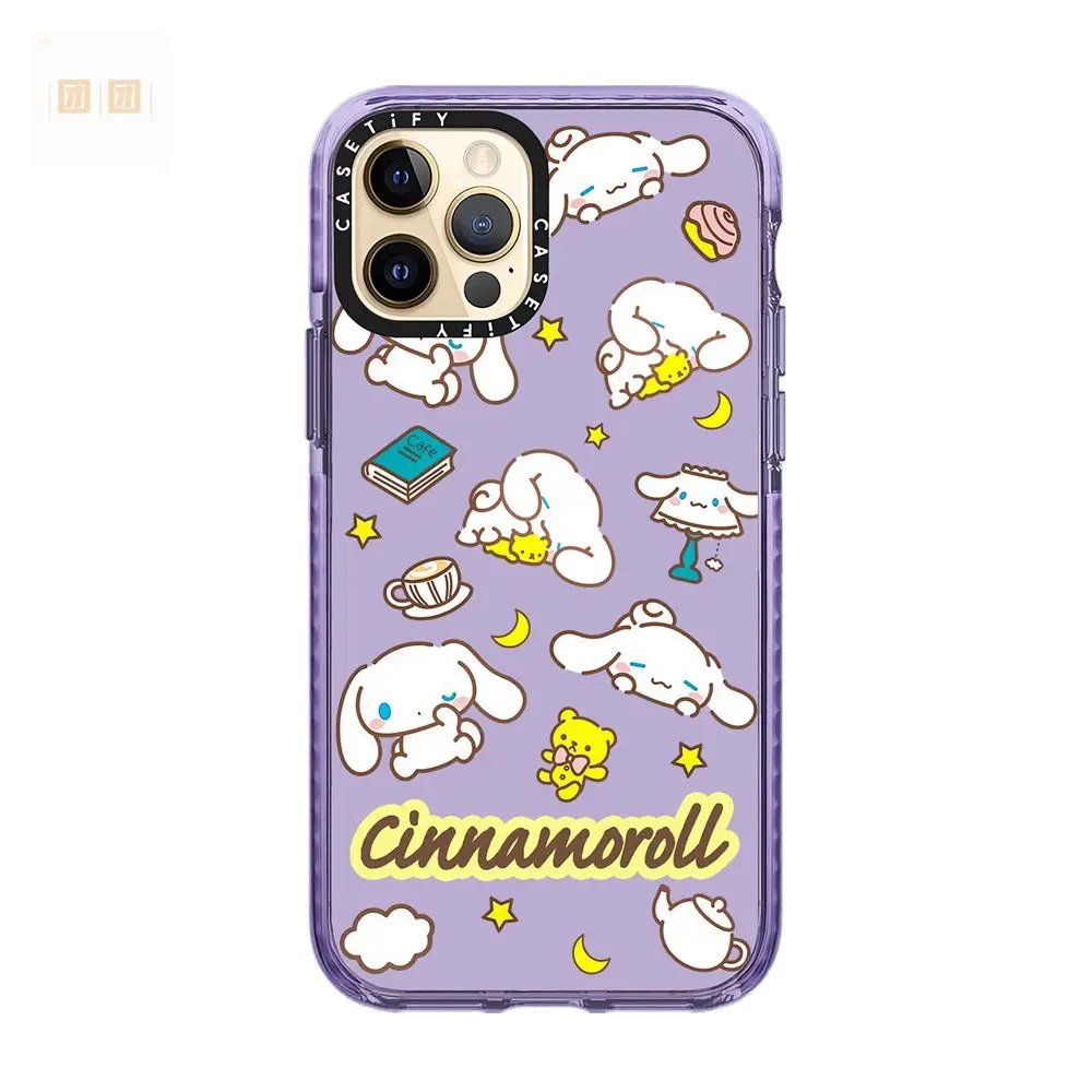 Sanrio Cartoon Bear Cinnamoroll Silicone Phone Case For iPhone 11 12 13 14 15 16 Pro Max X XS XR 7 8 Plus Shockproof Soft Cover