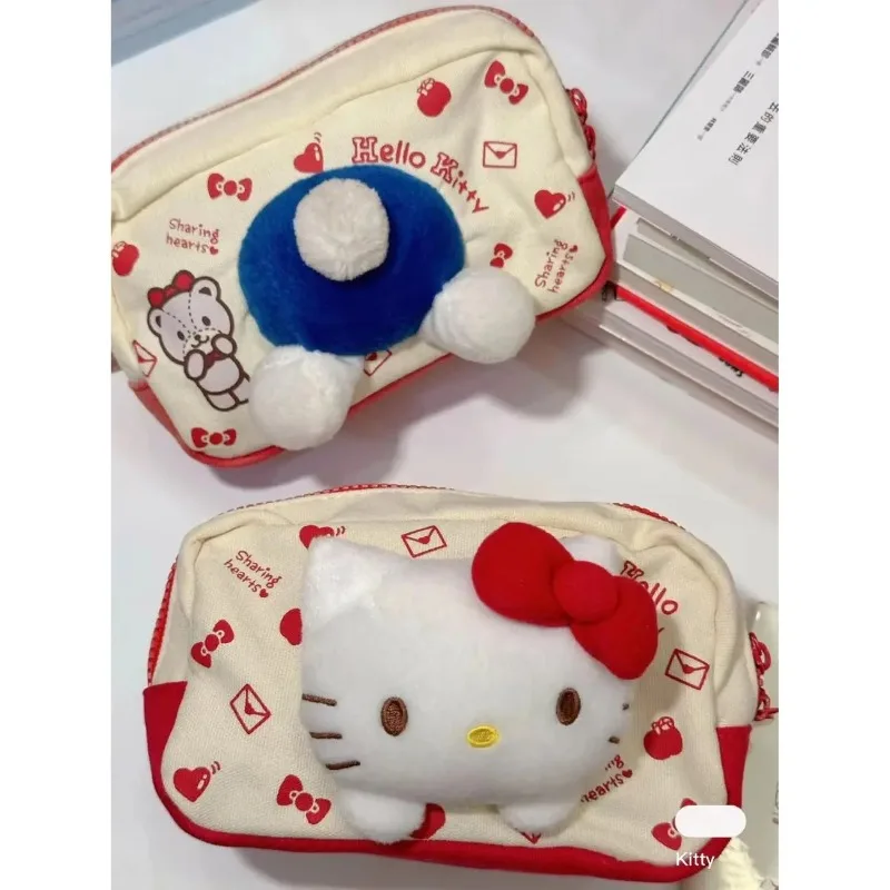 

Кавайный Sanrio аниме Hello Kitty Изысканный милый мультяшный портативный вместительный Детский обучающий пенал подарочный для девочек