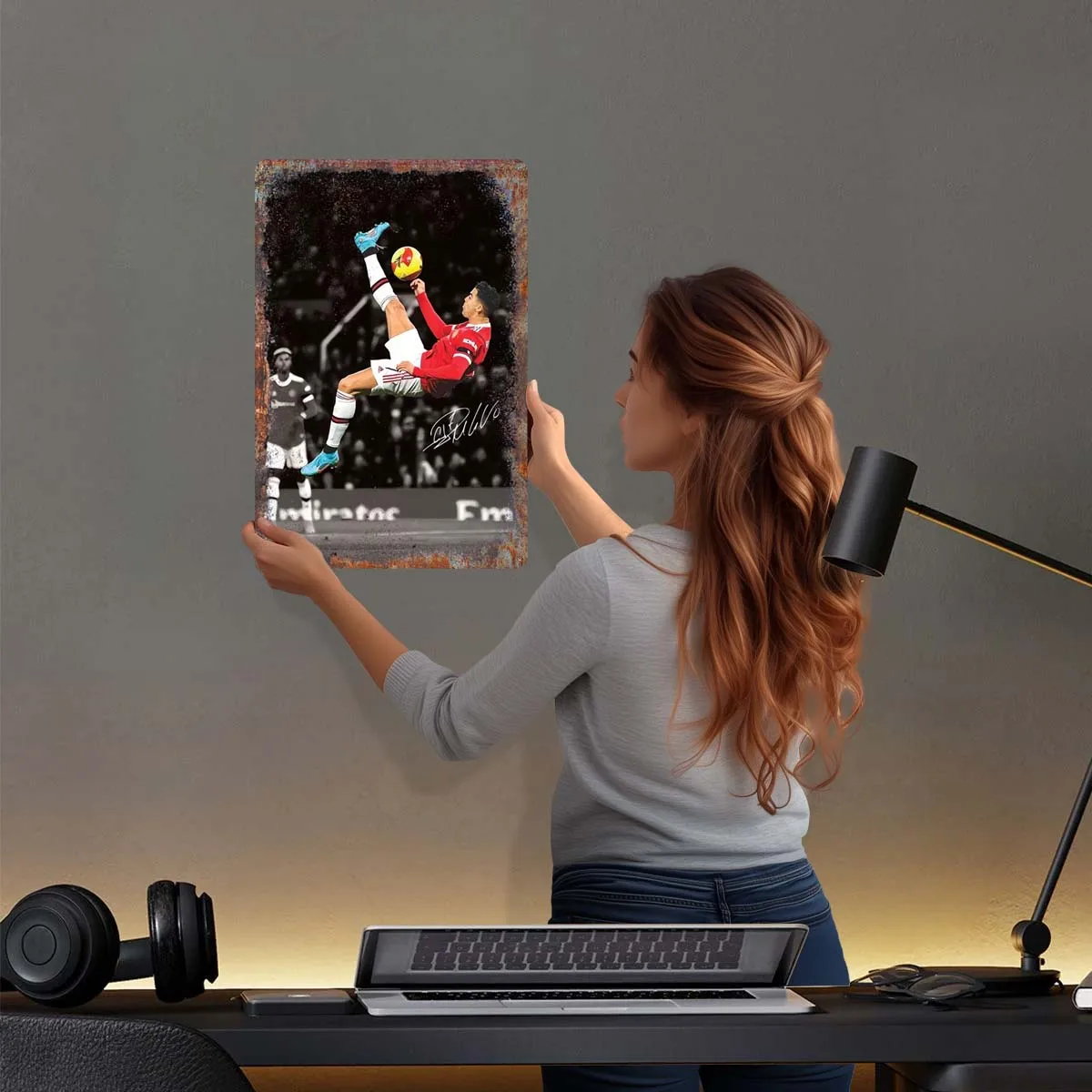 Жестяная вывеска Роналду спортивный постер украшение для игровой комнаты