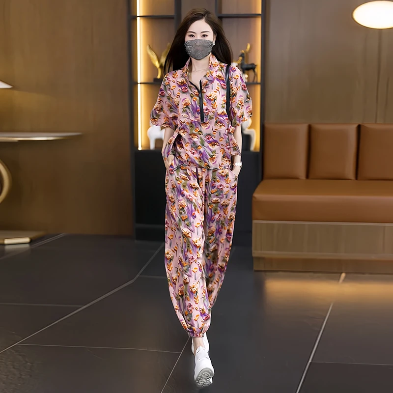 Женский комплект с принтом размера плюс в стиле вестерн новинка лета 2024