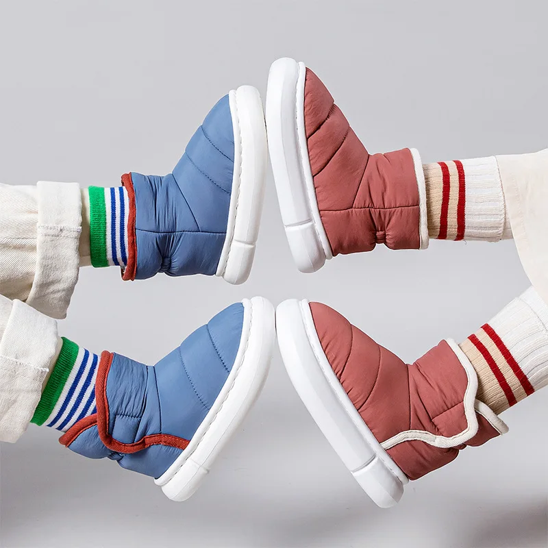 

Детские зимние ботинки с мягкой подошвой, плюшевая хлопковая обувь, детские зимние теплые водонепроницаемые ботильоны, уличная Нескользящая повседневная детская обувь