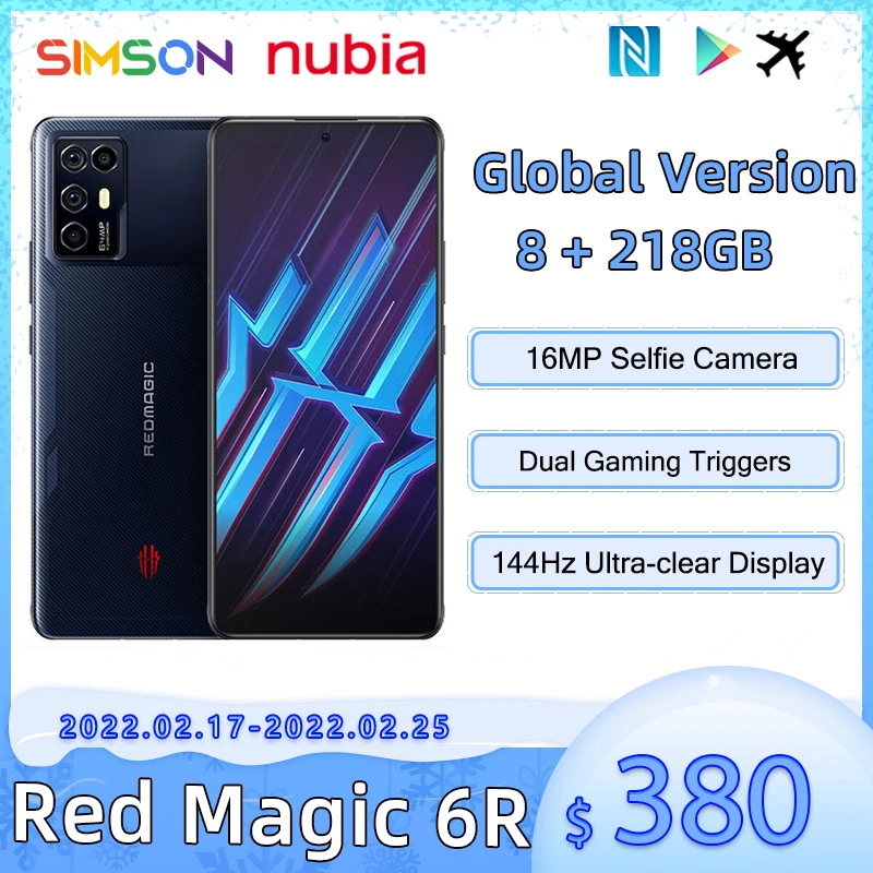 

Global Version Nubia RedMagic 6R Gaming Smartphone 6.67 Inch Snapdragon 888 Octa Core 64MP Quad Camera Red Magic