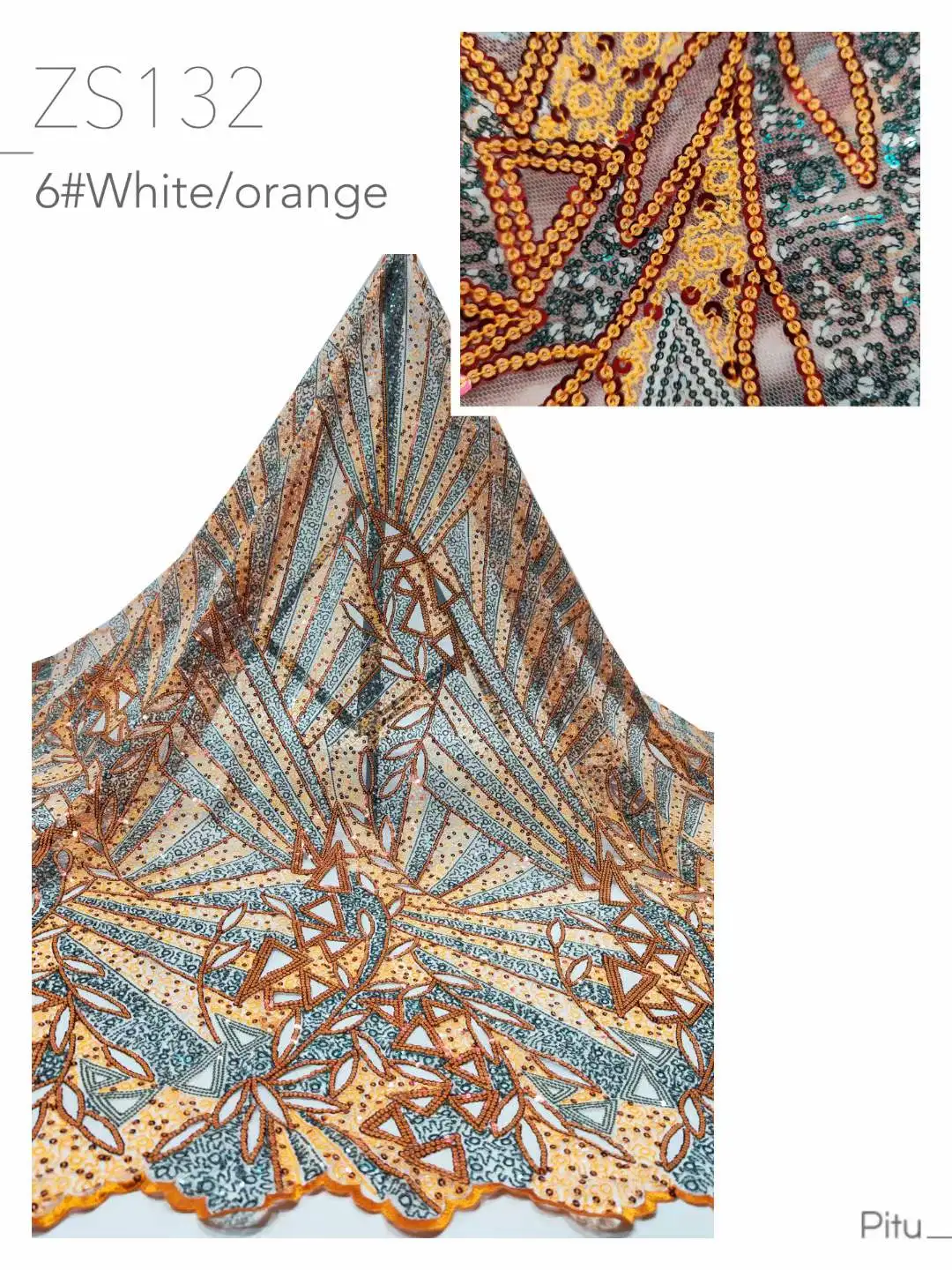 

Fashion French Tulle Lace Fabric 2022 High Quality Embroidered African Net Laces with Sequins for Sewing Party Dress SFW-2