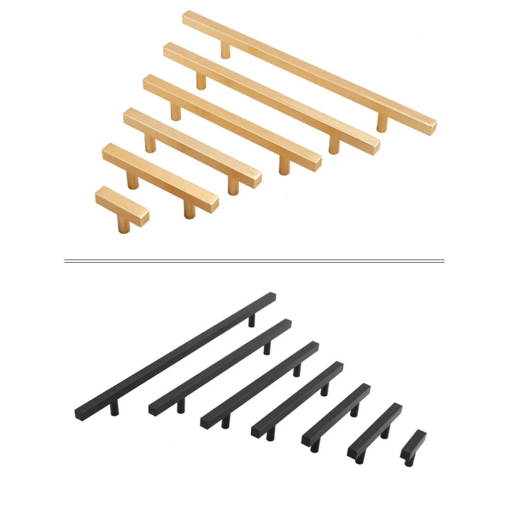 

Cabinet Pulls Black/Golden Modern Square T Bar Diamter Kitchen Bathroom Cupboard Chest Drawer Handles And Knobs Hardware