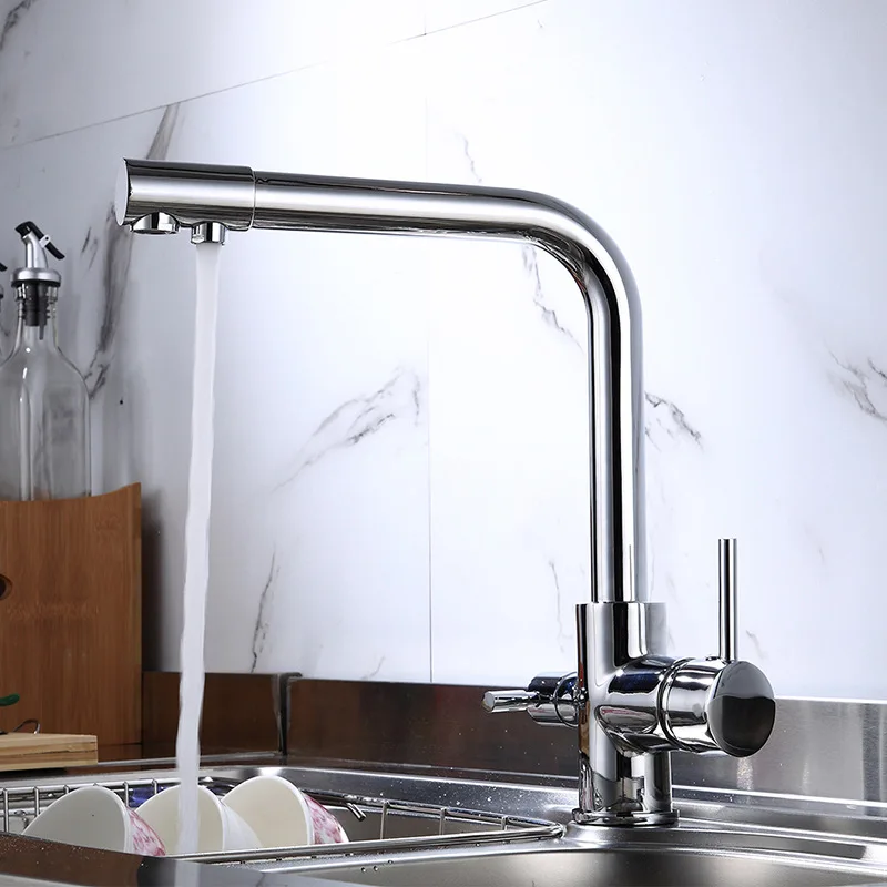 

Kitchen Faucet Water with Dot Brass Purifier Faucet Dual Sprayer Drinking Filtered Water Tap Vessel Sink Mixer Tap