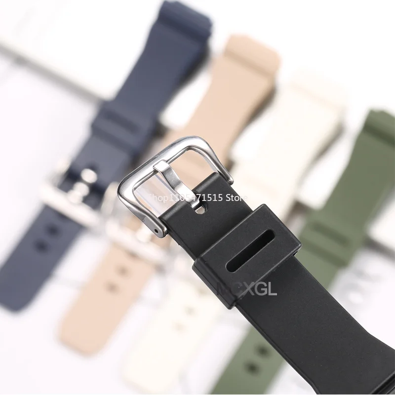 Фото Ремешок для часов из полимерной резины для Casio GM-S2100, черный, с серебристой/черной застежкой, водонепроницаемый, спортивный, сменный браслет + инструмент №3