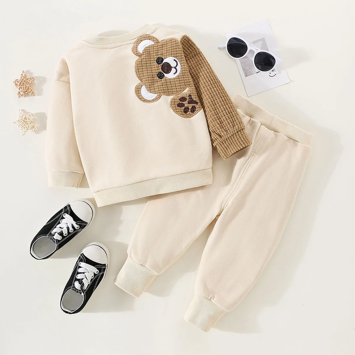 

hibobi 2pcs Kids Boys Clothes Set Cute Bear Long Sleeve Top & Pants Children Sweatshirt Suit Autumn Outfits for Kids 1-6Y