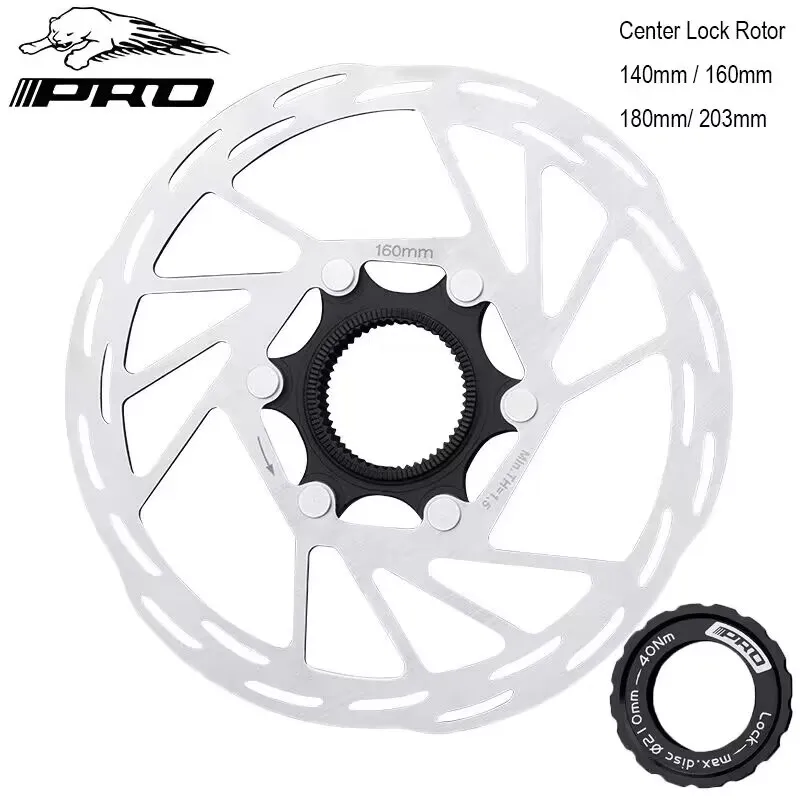 

IIIPRO Bicycle Center Lock Disc Brake Rotor 140mm 160mm 180mm 203mm MTB Road Bike Heat Dissipation Centerlock Brake Disc