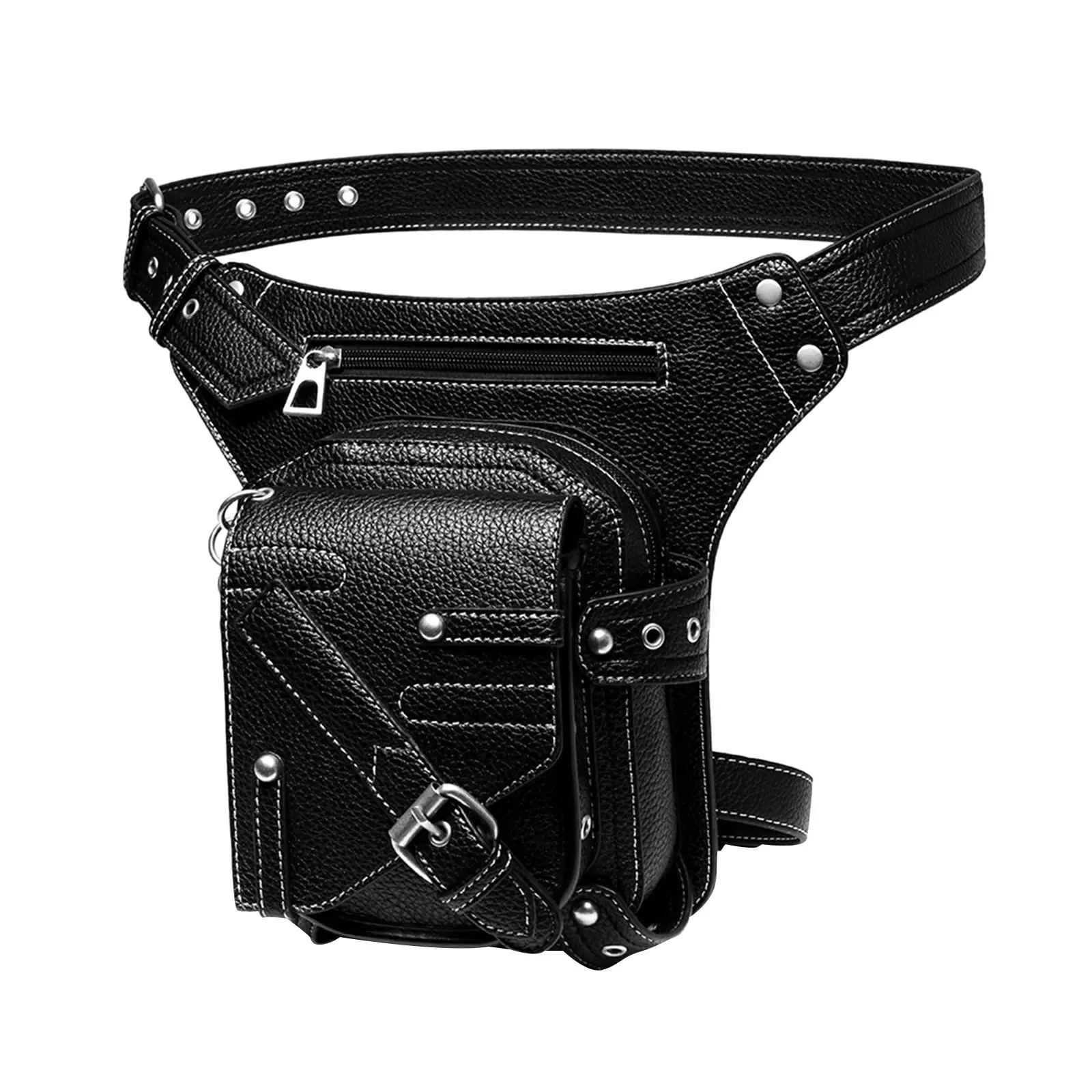 

PU Leather Steampunk Waist Bag Fanny Pack Thigh Leg Hip Holster Outdoors for Women Men Handbag Multifunctional Messenger Bags