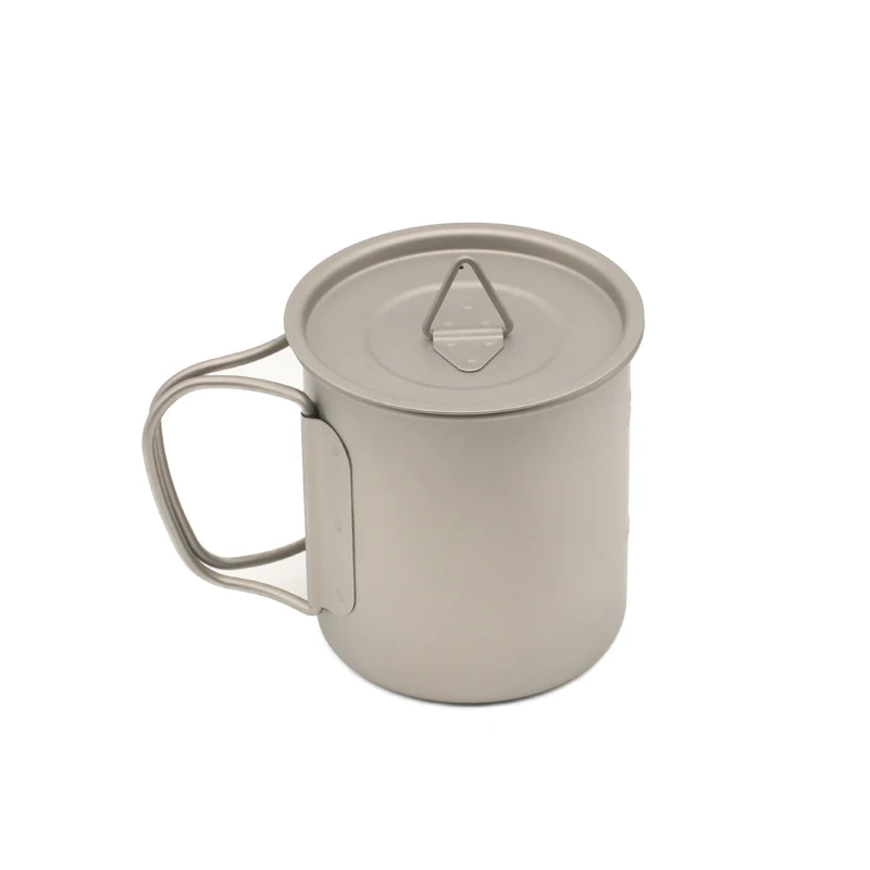 

CastlePeak 600 мл уличная походная чашка для воды, портативная легкая титановая чашка со складной ручкой