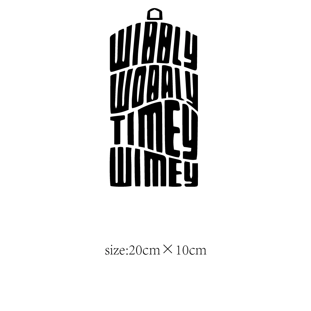 Виниловая наклейка Dr. Who Wibbly Wobbly Timey Wimey белая 5 5x2 75 дюйма